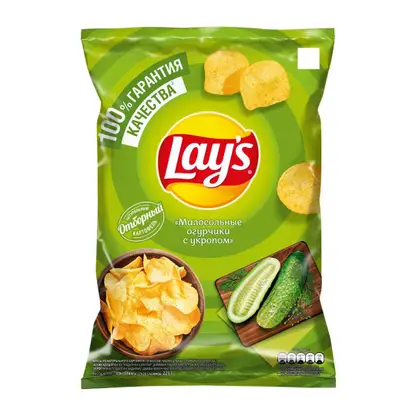 Изображение товара Чипсы Lays картофельные Малосольные огурчики с укропом 225г