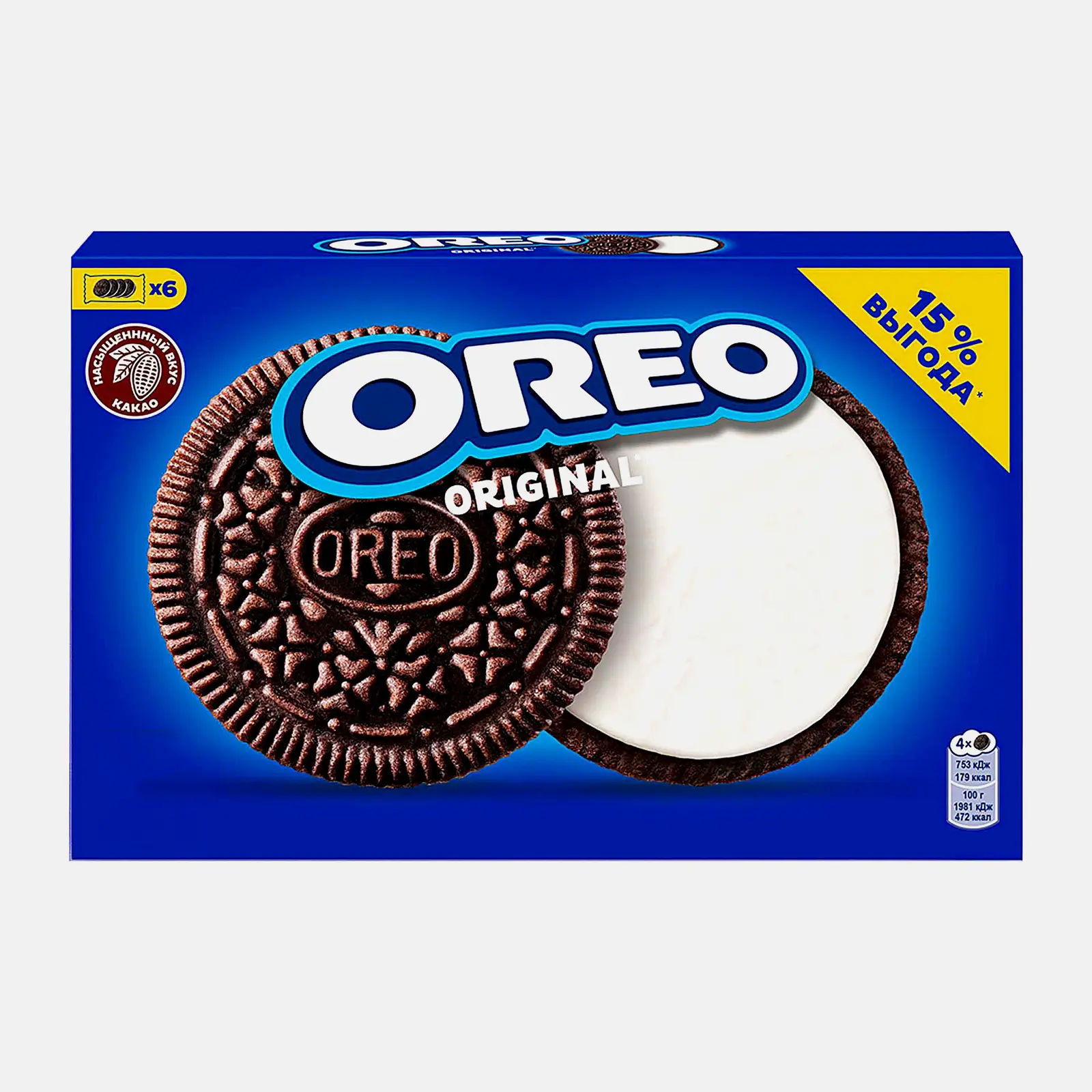 Изображение товара Печенье Oreo 228г с кремовой начинкой и какао