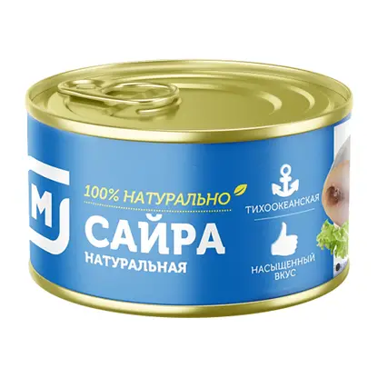 Изображение товара Сайра Магнит натуральная Тихоокеанская 240г
