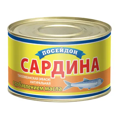 Изображение товара Сардина натуральная в масле Посейдон 230г