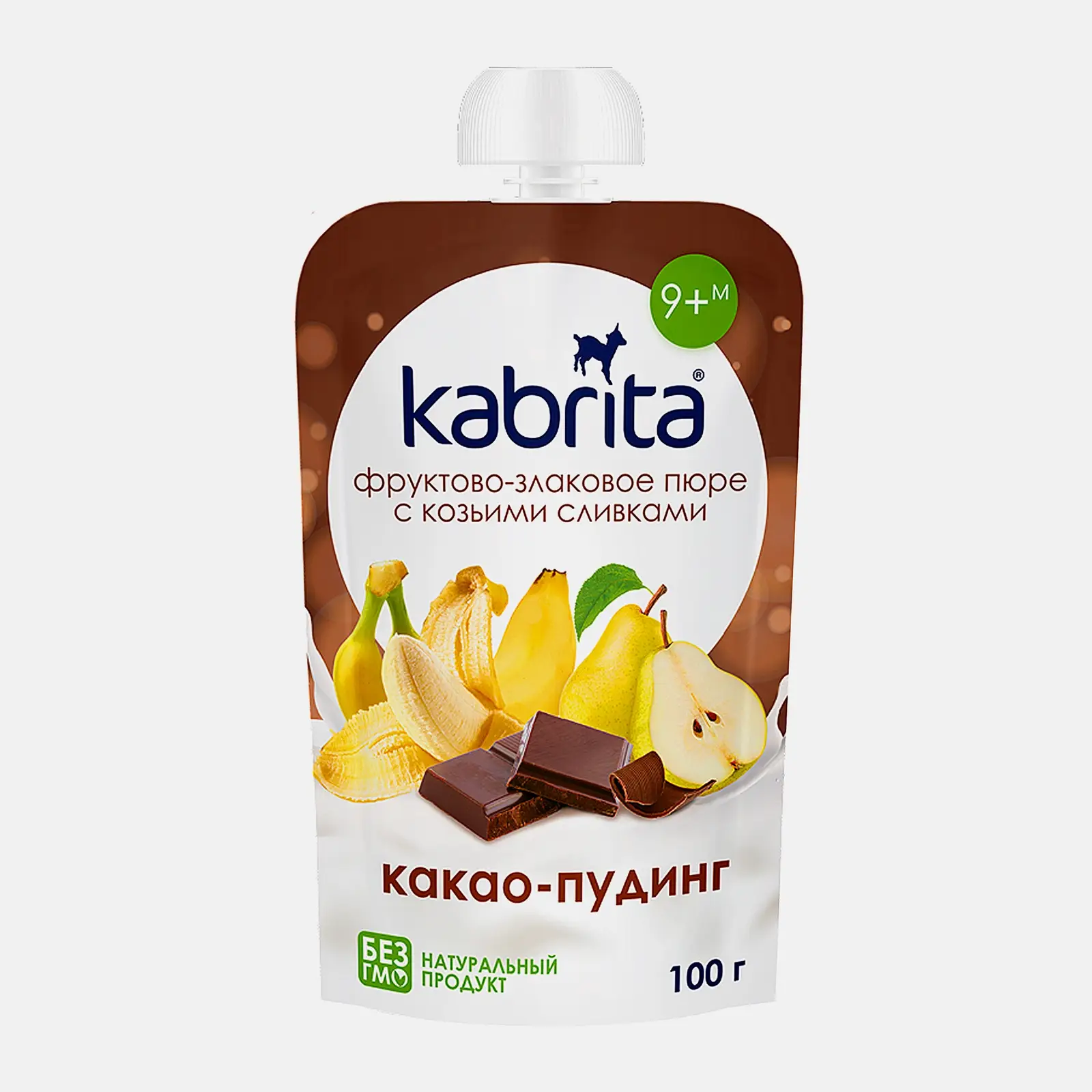 Фруктовое пюре со вкусом какао-пудинг с 9 месяцев Kabrita 100г Фруктовое пюре со вкусом какао-пудинг с 9 месяцев Kabrita 100г