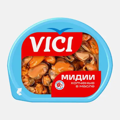 Копчёные мидии в масле Vici 200г