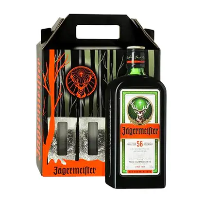 Ликер десертный Jagermeister 35% 700мл + 2 стопки
