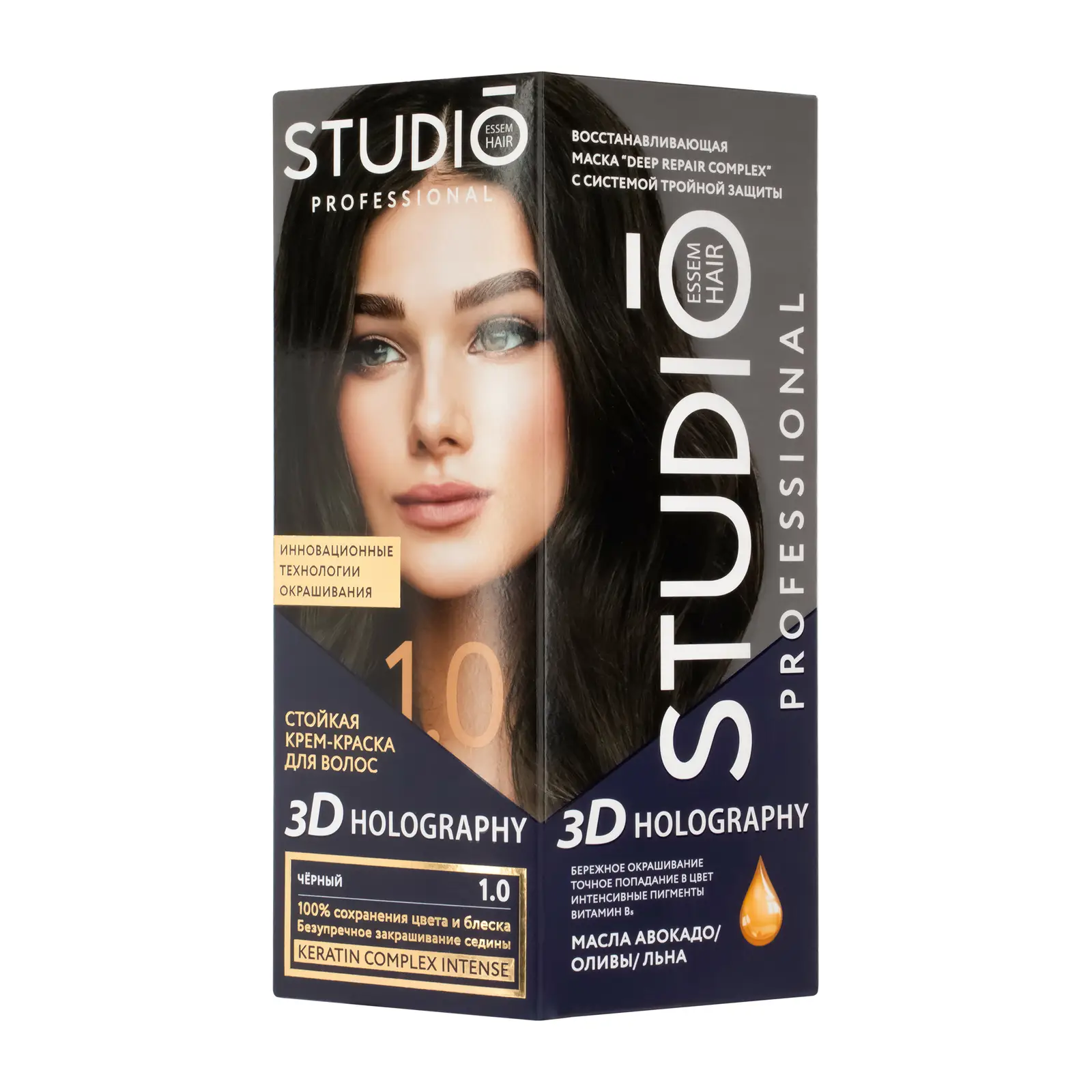 Стойкая крем-краска Studio 1.0 Чёрный 115мл