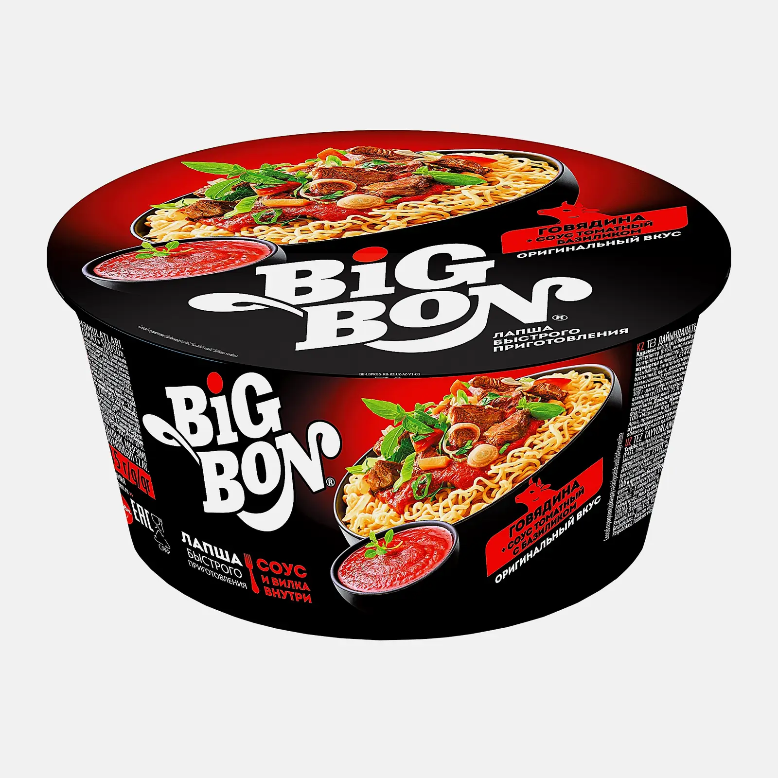 Изображение товара Лапша Big Bon Говядина и томатный соус 85г - Быстро и Вкусно