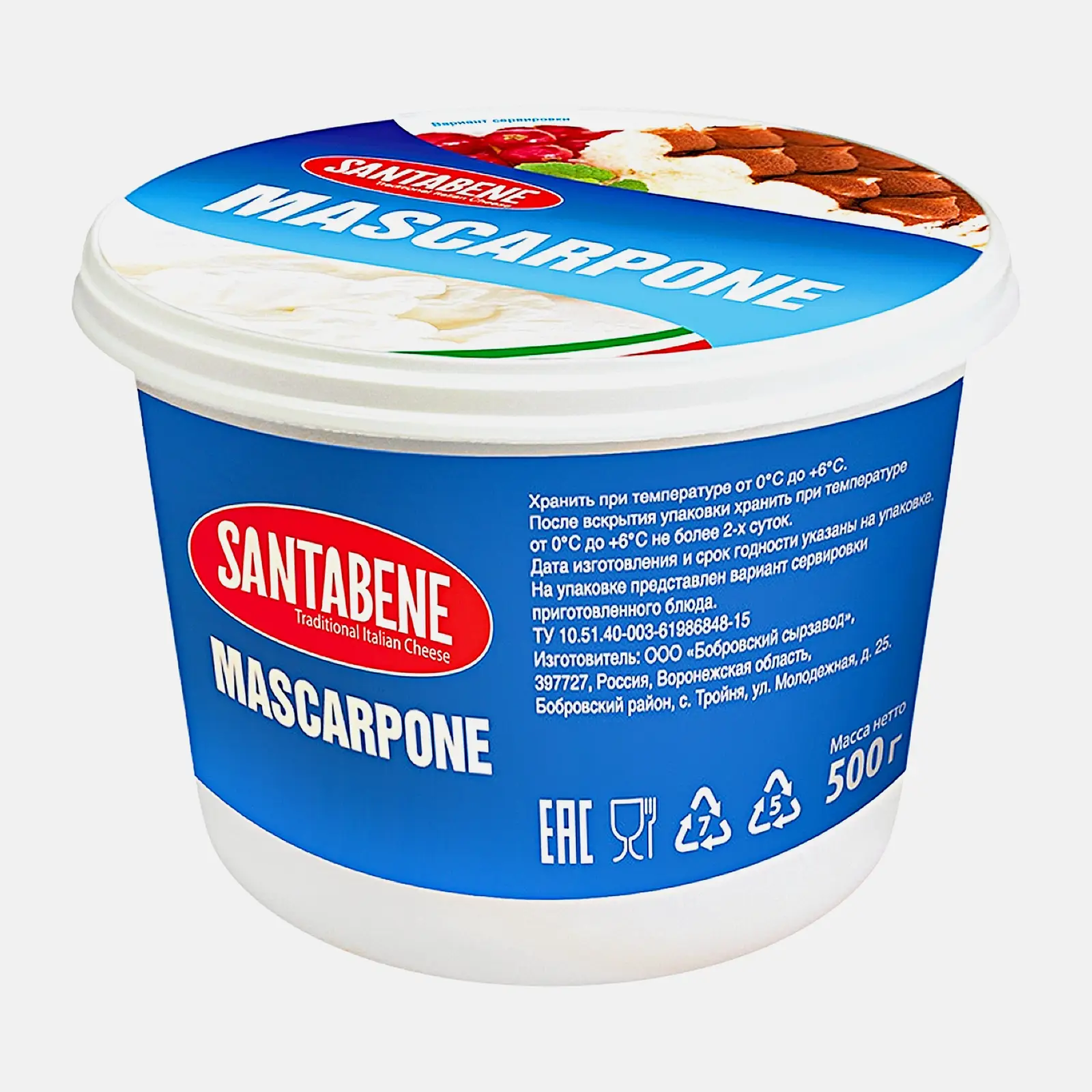 Сыр Santabene Mascarpone 80% 500г