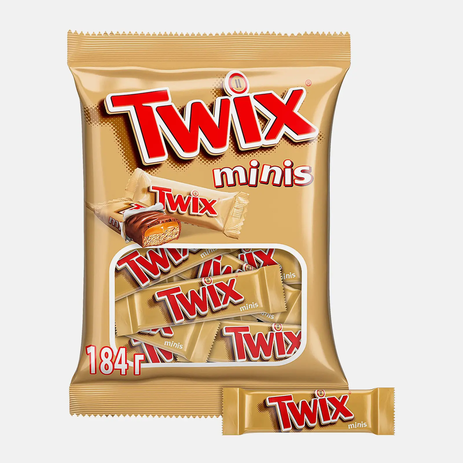Изображение товара Конфеты шоколадные Twix Minis 184г мини-батончики в индивидуальной упаковке
