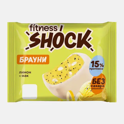 Пирожное протеиновое Брауни лимон-мак Fitnesshock 50г