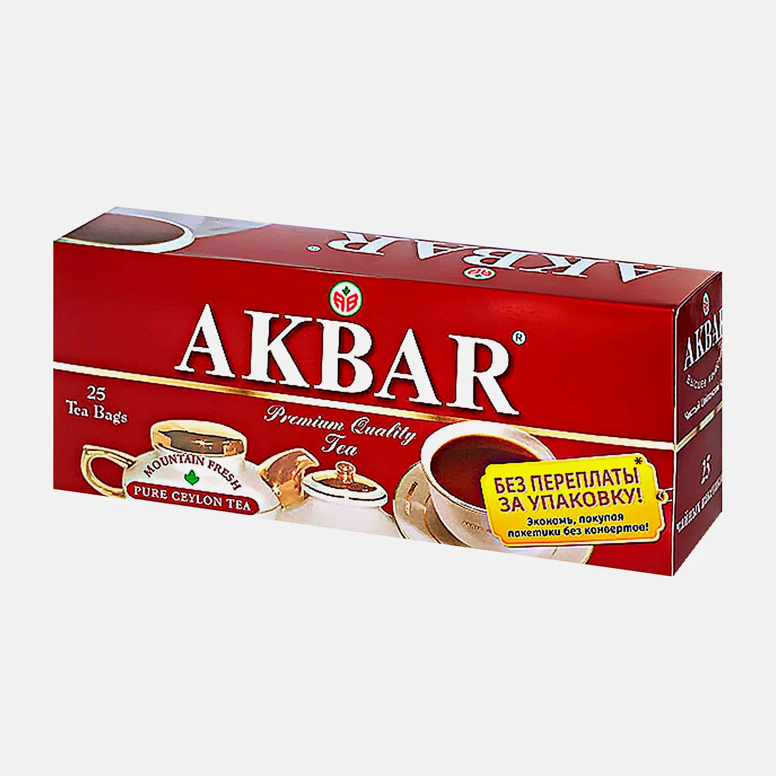 Изображение товара Черный чай Akbar Mountain Fresh в саше 25 штук, цейлонский мелкий байховый
