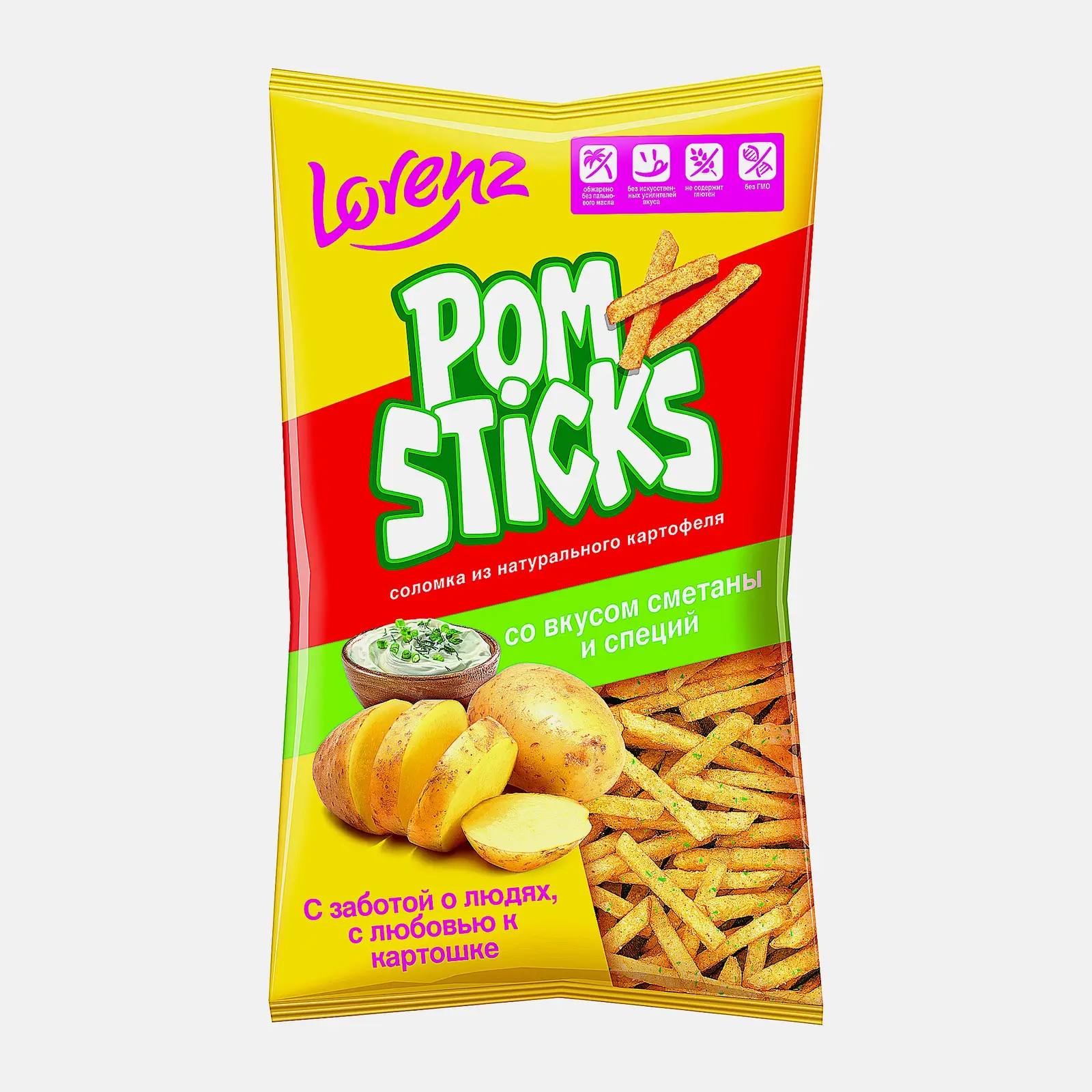 Картофельная соломка со вкусом сметаны и специй Pomsticks 200г