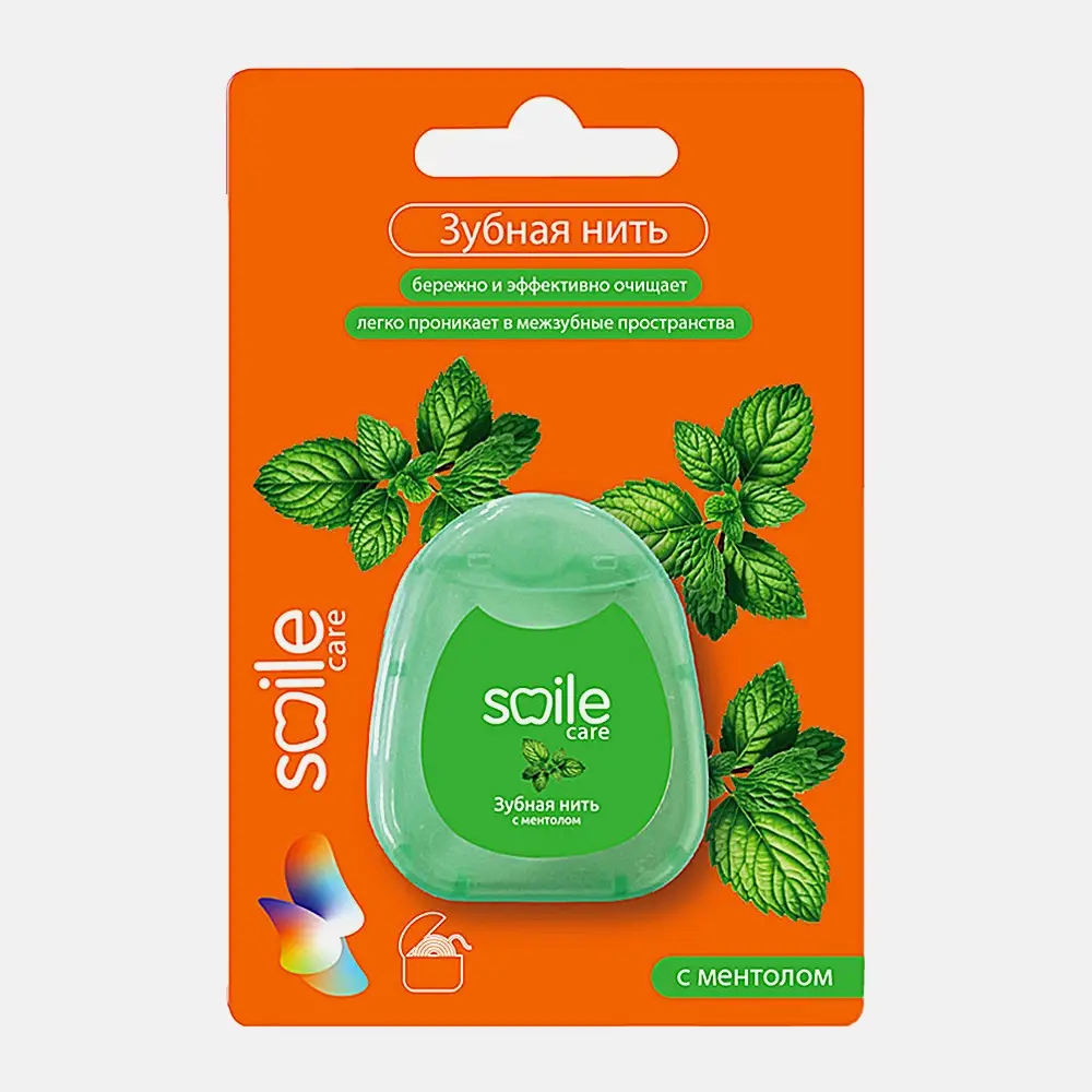Нить для ухода за зубами Smile Care Е208 с ментолом