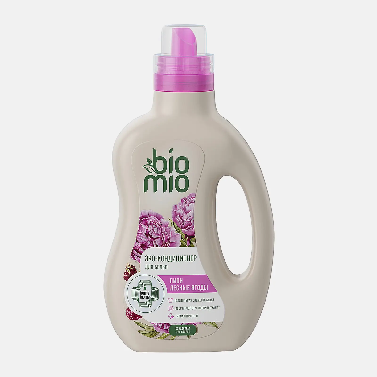 Изображение товара Эко-кондиционер для белья Biomio Пион-лесные ягоды 800 мл для мягкости и аромата тканей