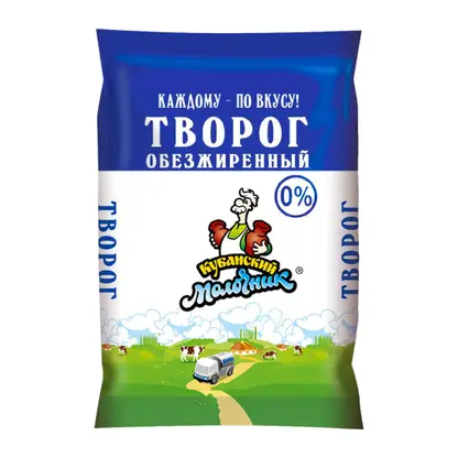 Изображение товара Творог Кубанский молочник Уманский обезжиренный 180г