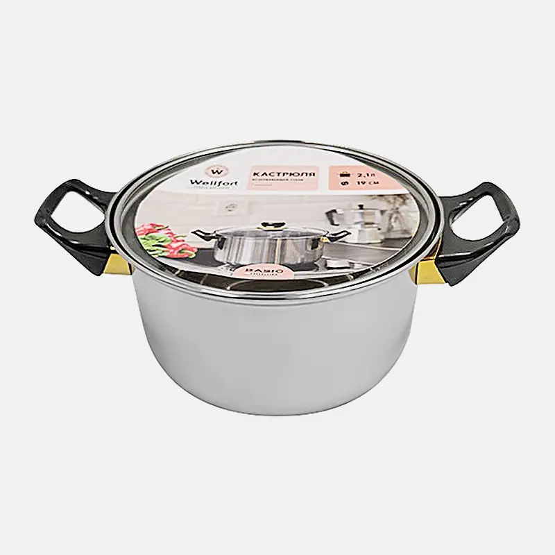 Кастрюля нержавеющая сталь с крышкой 2.38л/2.17л