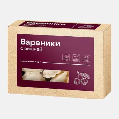 Вареники Чистый состав с вишней 450г