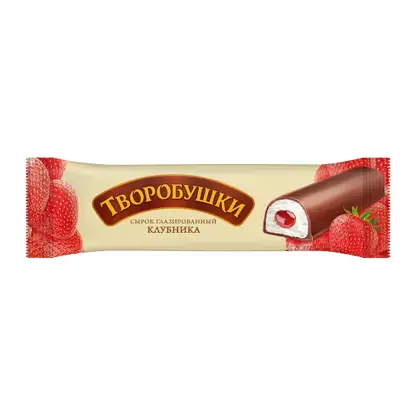 Изображение товара Сырок творожный глазированный Творобушки Клубника 20% 40г