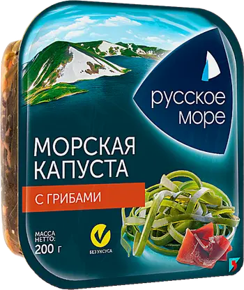 Капуста морская Русское море маринованная по-корейски с грибами 200г