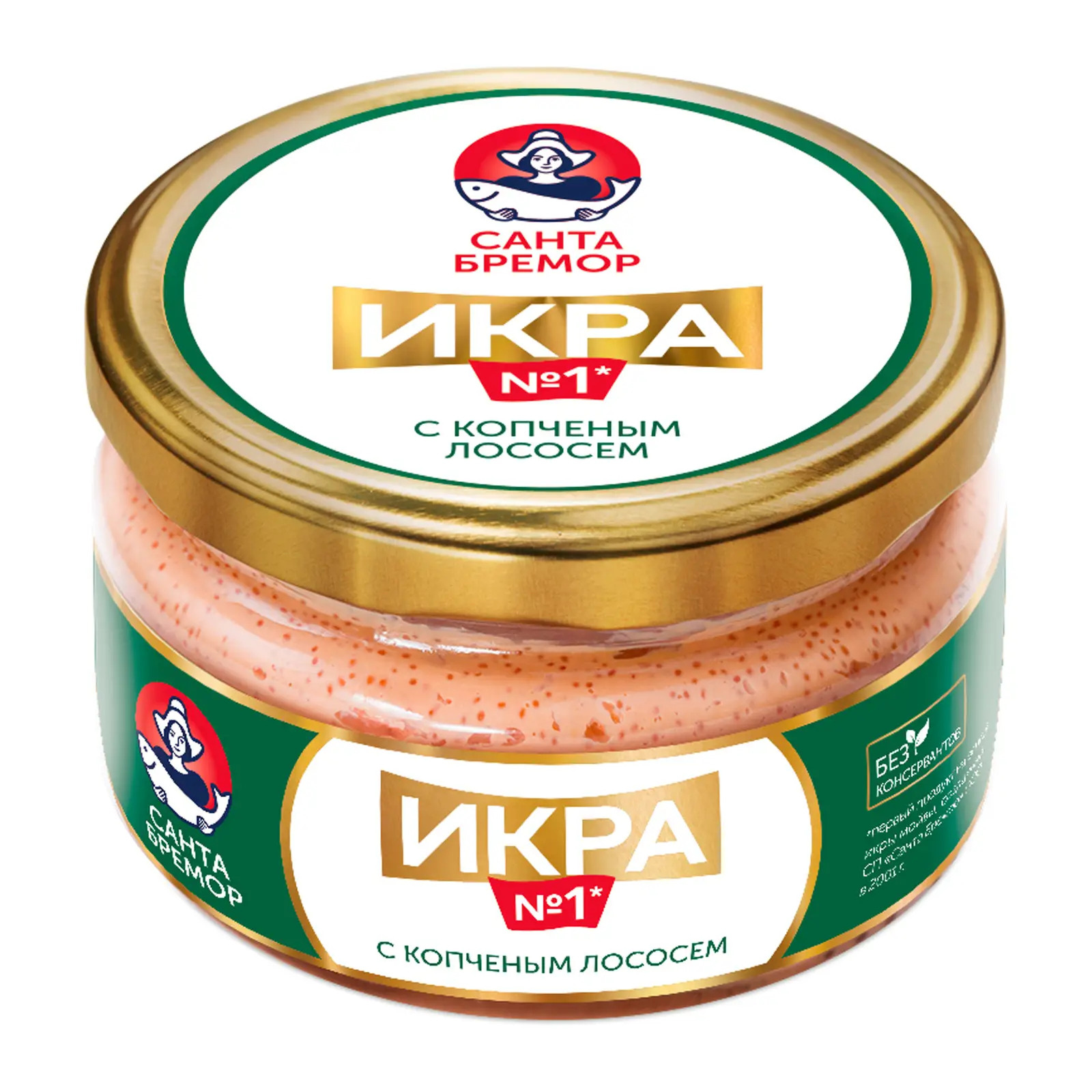 Изображение товара Икра мойвы Санта Бремор с копченым лососем 180г