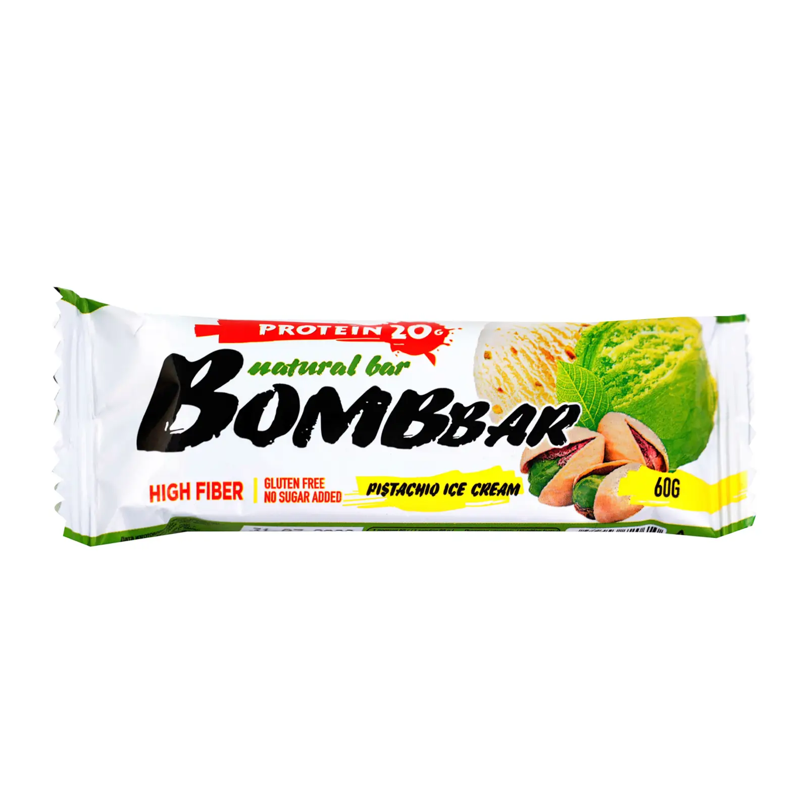 Изображение товара Батончик Bombbar протеиновый Фисташковый пломбир 60г