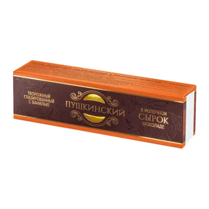 Изображение товара Сырок глазированный в молочном шоколаде с ванилью Пушкинский 15% 40г