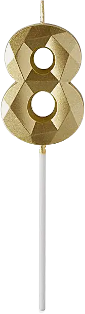 Свеча-цифра Пакетико 8 металлик Brilliant