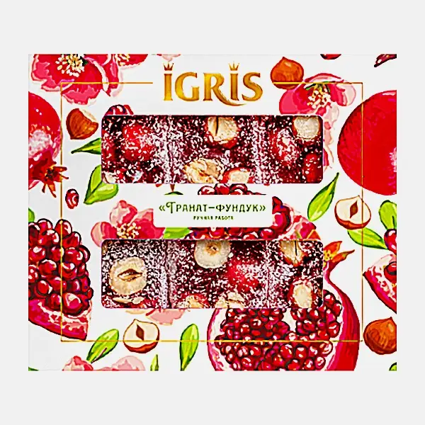 Изображение товара Рахат-лукум Igris гранат-фундук 145 г натуральные восточные сладости