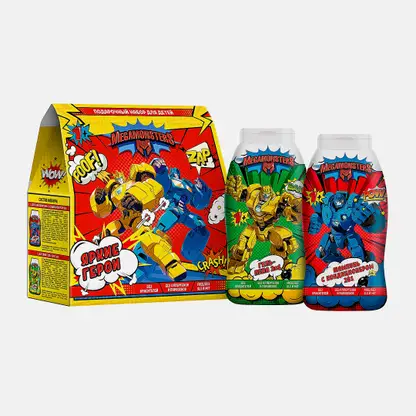 Подарочный набор детский Megamonsters Шампунь-кондиционер 2в1 250мл + Гель-пена 2в1 250мл в ассортименте