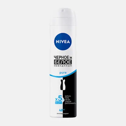 Антиперспирант Невидимая защита для черного и белого Pure NIVEA 150мл