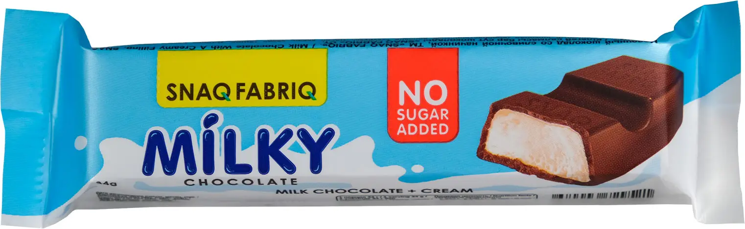 Изображение товара Молочный шоколад со сливочной начинкой Snaq Fabriq 34 г батончик сладкий десерт