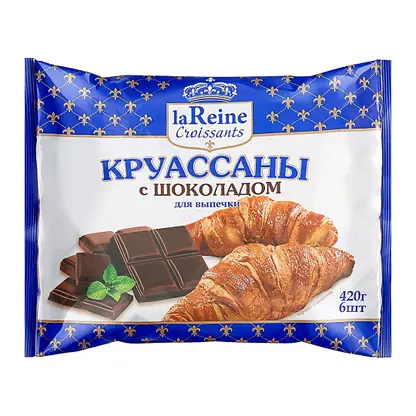 Изображение товара Круассаны La Reine с шоколадом замороженные 420г