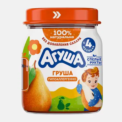 Пюре из груши с 4 месяцев Агуша 100г