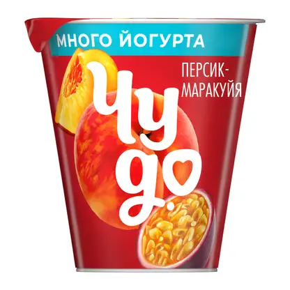 Изображение товара Йогурт вязкий живой Чудо Персик-Маракуйя 2.5% 290г