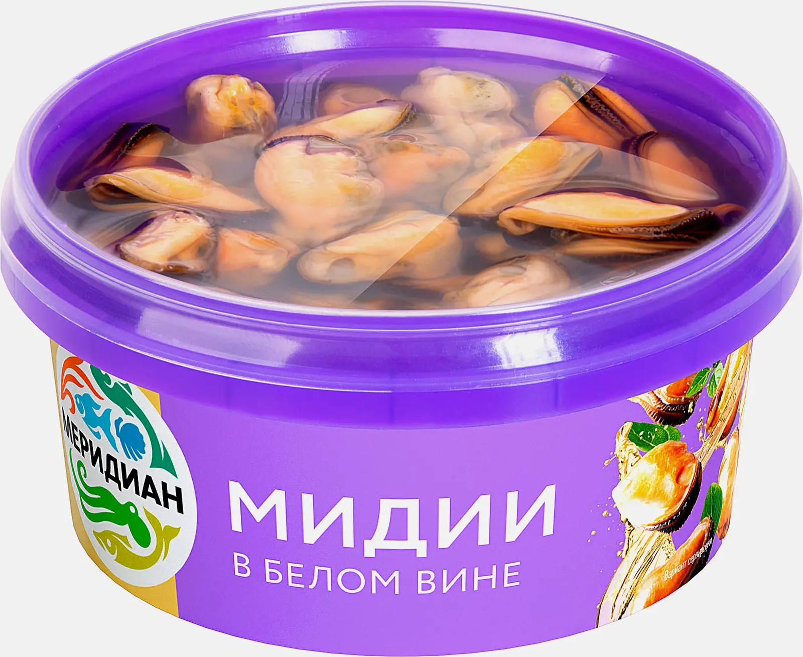 Изображение товара Мидии Меридиан в белом вине 180г - вкусный морепродукт