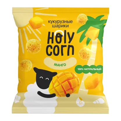 Изображение товара Кукурузные шарики со вкусом Манго Holy Corn 30г натуральный перекус