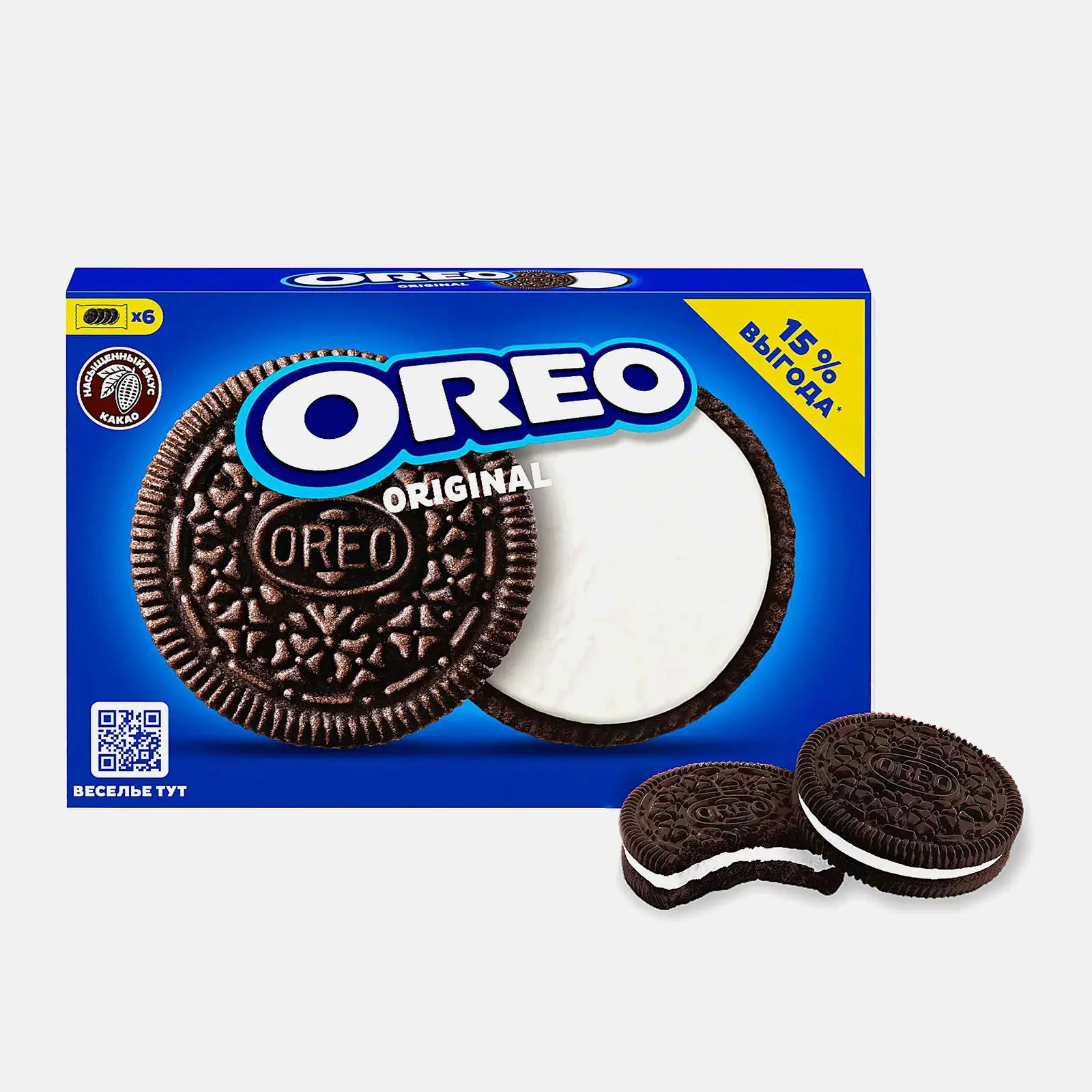 Изображение товара Печенье Oreo 228г с кремовой начинкой и какао