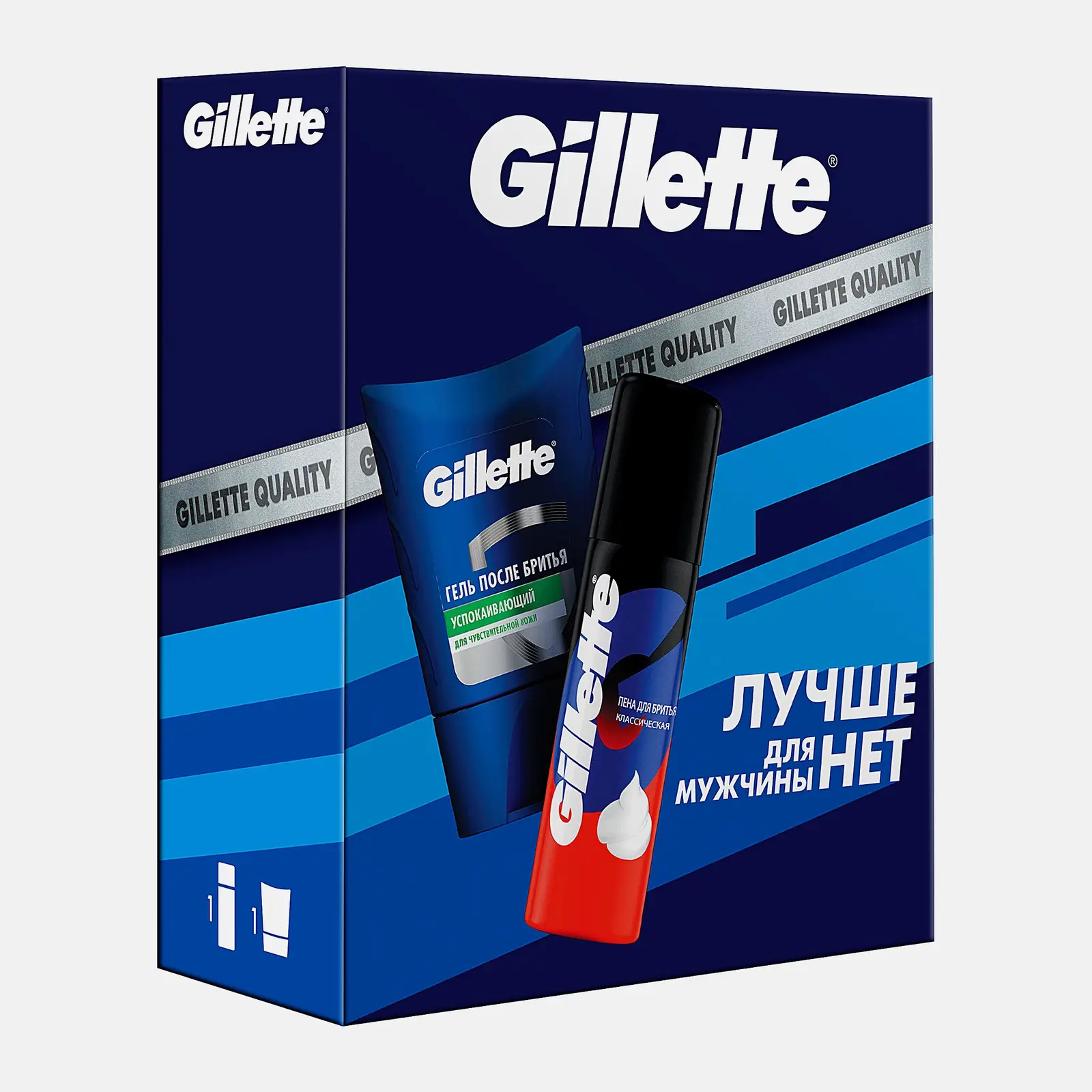 Подарочный набор для бритья Gillette Пена 50мл + Гель после бритья 75мл