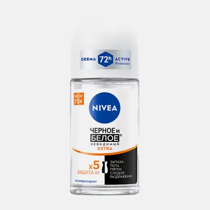 Антиперспирант Черное и белое Невидимый женский NIVEA Extra 50мл