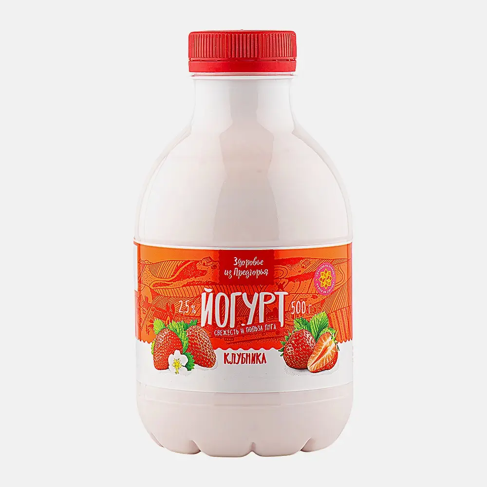 Йогурт Здоровье из Предгорья Клубничный 2.5% 500г Йогурт Здоровье из Предгорья Клубничный 2.5% 500г