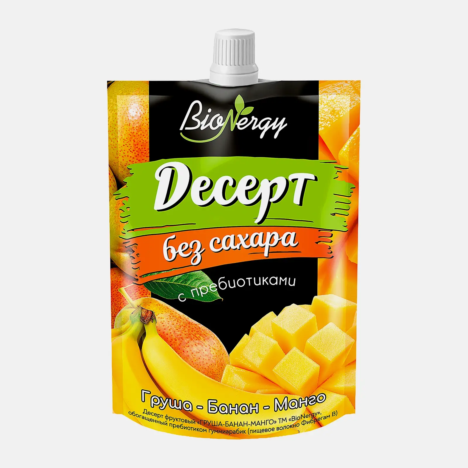 Десерт BioNergy Фруктовый микс Груша-банан-манго 140г