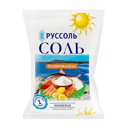 Изображение товара Йодированная соль поваренная пищевая 1кг в ассортименте