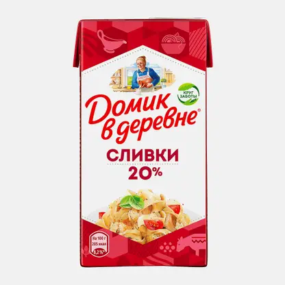 Сливки стерилизованные Домик в деревне 20% 480г