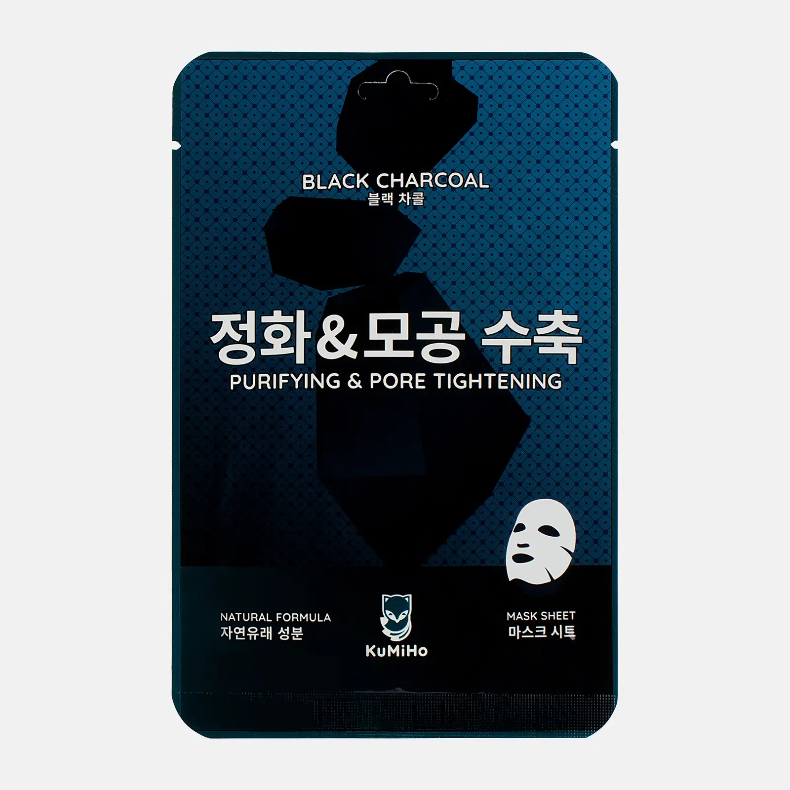 Маска Kumiho тканевая для лица очищающая с черным углем 20мл