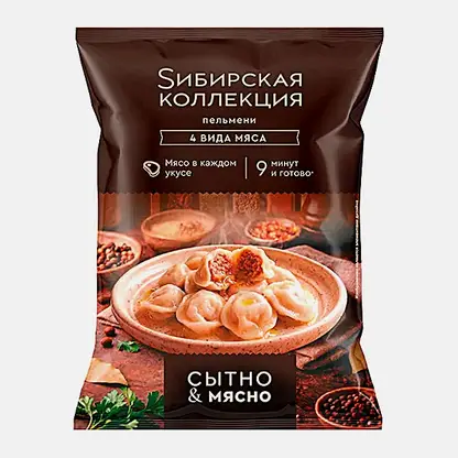 Пельмени Sибирская Коллекция 4 вида мяса 700г