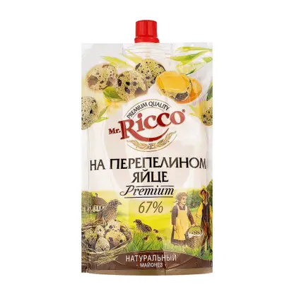 Изображение товара Майонез Mr. Ricco на перепелином яйце 67% 220мл