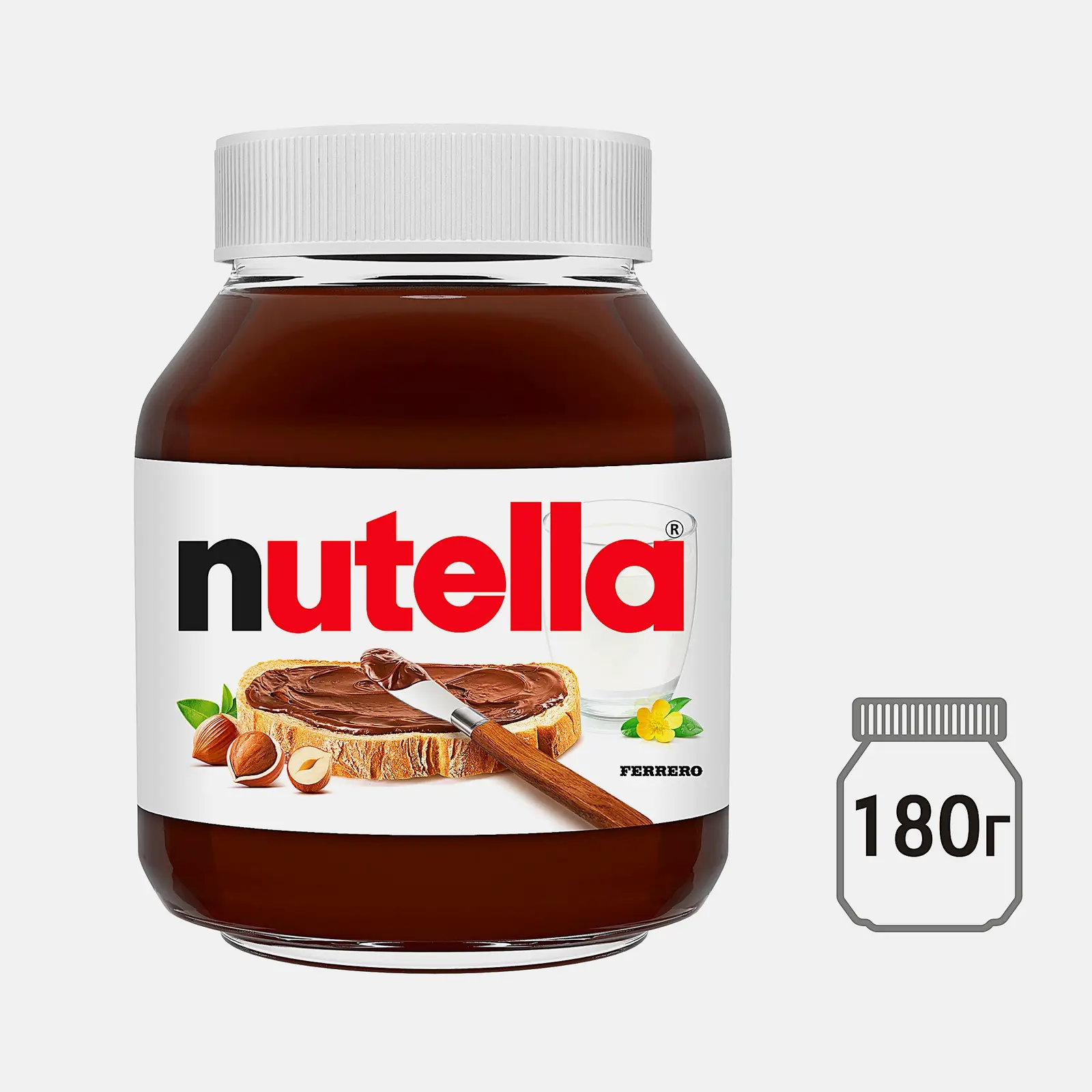 Паста ореховая с добавлением какао Nutella 180г - фото 2 Паста ореховая с добавлением какао Nutella 180г - фото 2