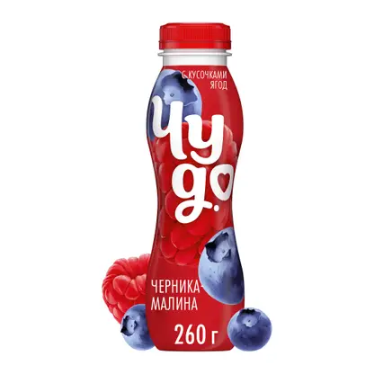 Изображение товара Йогурт питьевой Чудо Черника-Малина 2.4% 270г