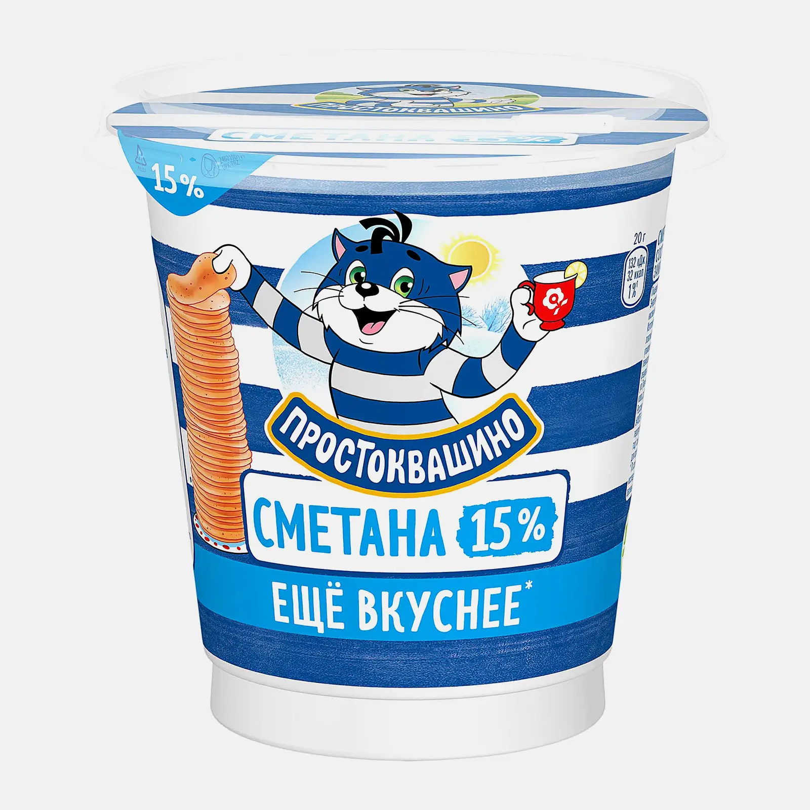 Изображение товара Сметана Простоквашино 15% 300г - вкусный и натуральный продукт