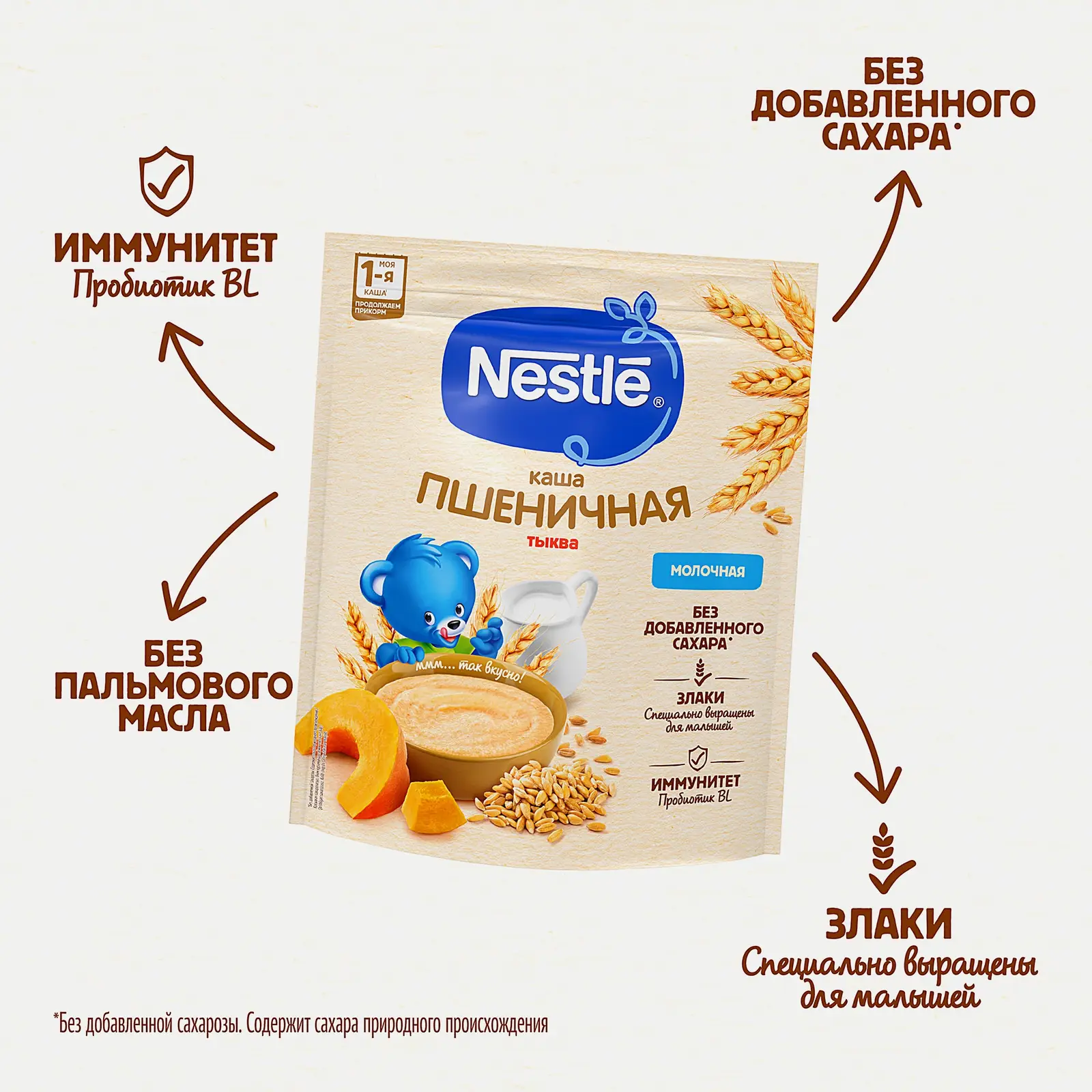 Каша Nestle молочная пшеничная с тыквой 200г