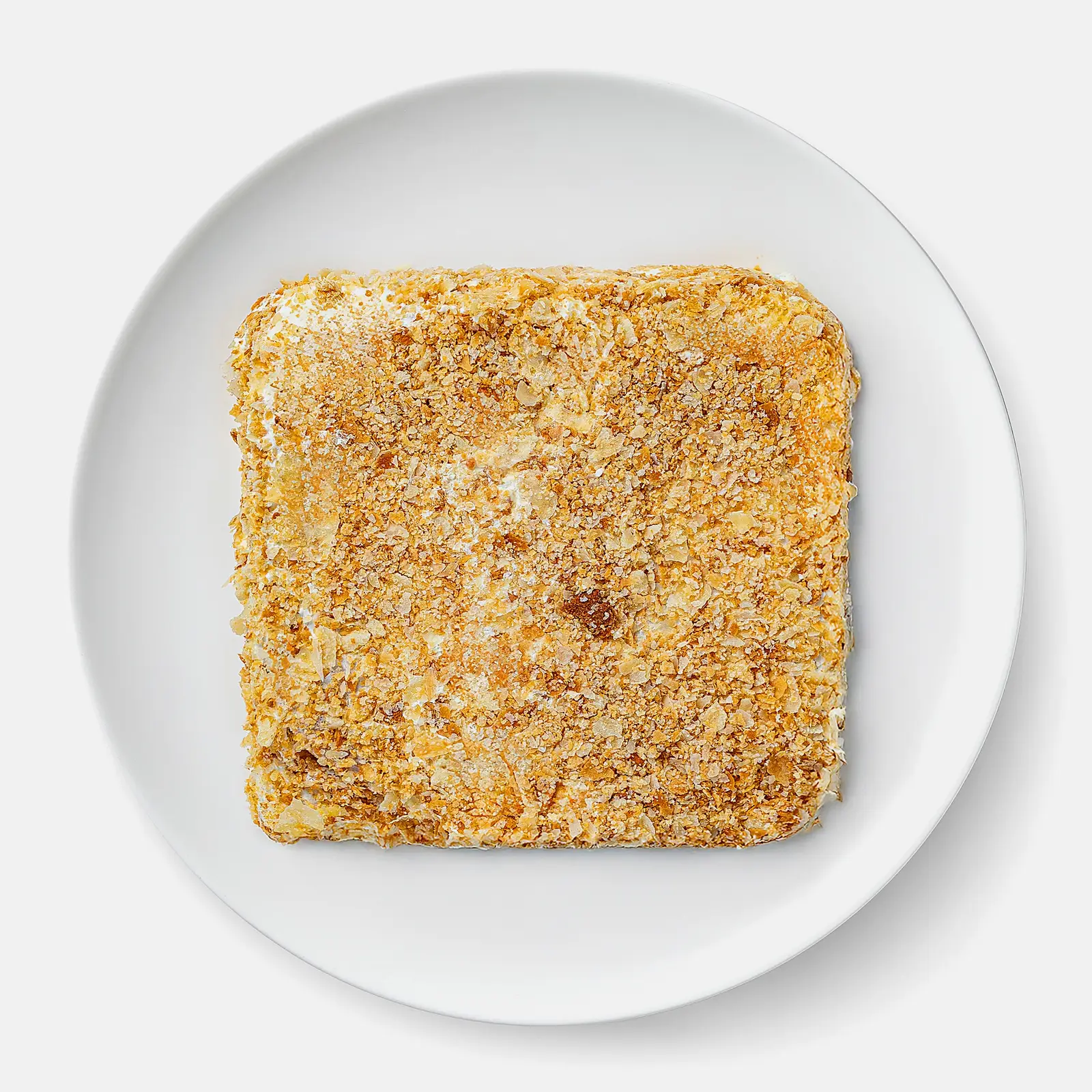 Изображение товара Торт Наполеон классический Mirel 550г воздушные коржи сливочный крем бисквитная крошка