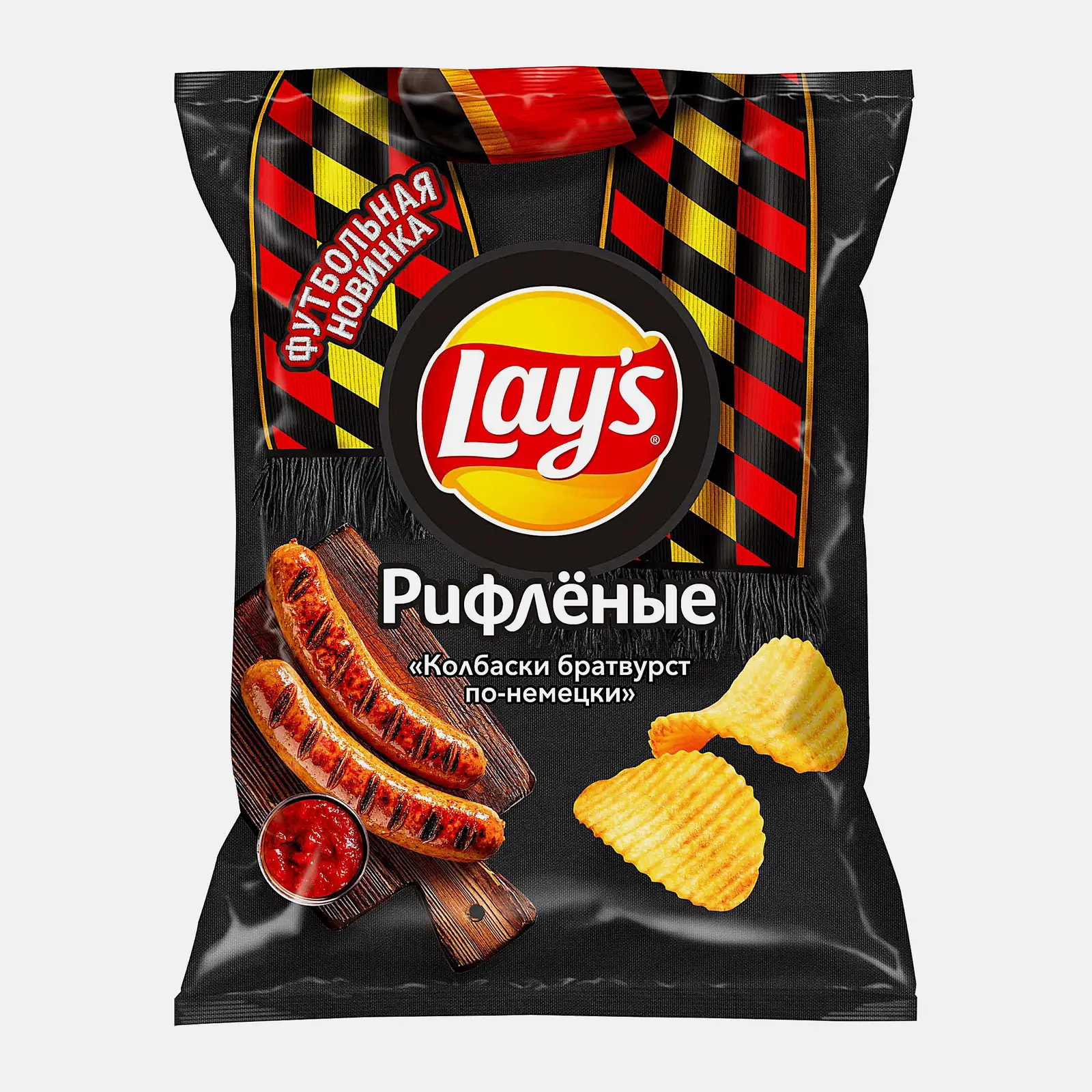 Чипсы Рифлёные со вкусом Колбаски братвурст по немецки Lays 105г